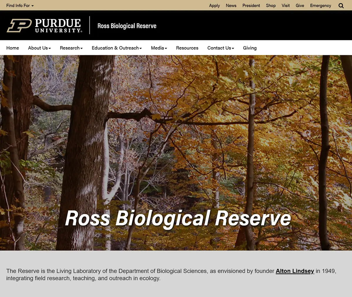 Redesigned Ross Reserve website