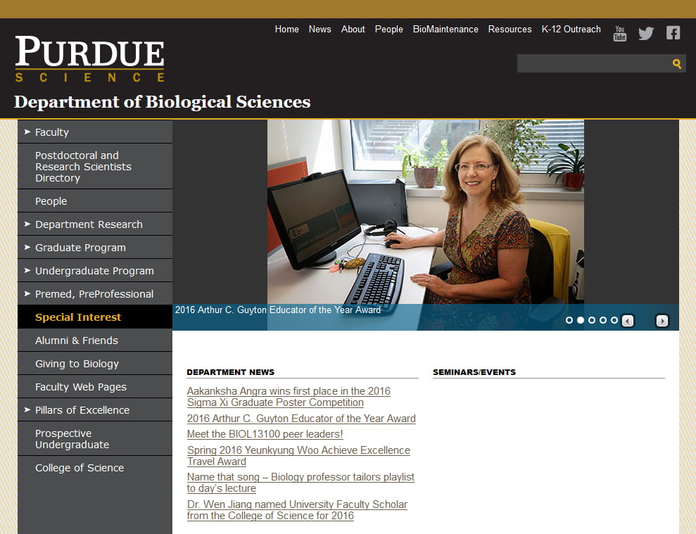 Old Biological Sciences website