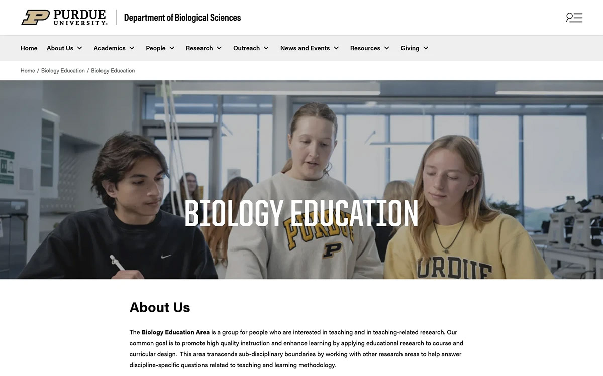 New Biology Education research page
